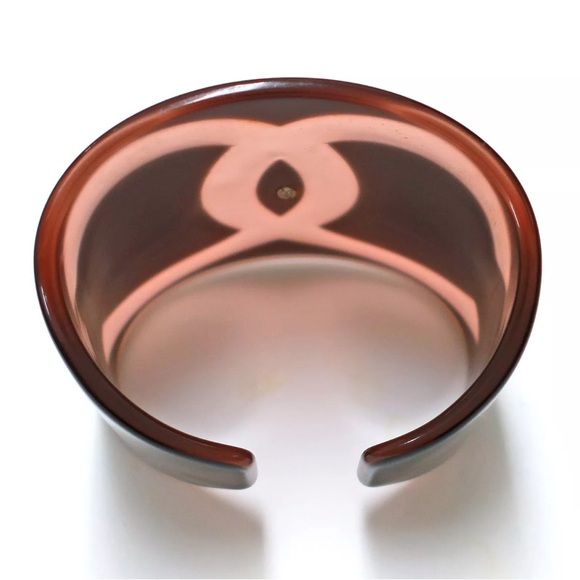 AUTH Chanel CC Resin Wide Cuff Bracelet - Picture 5 of 8